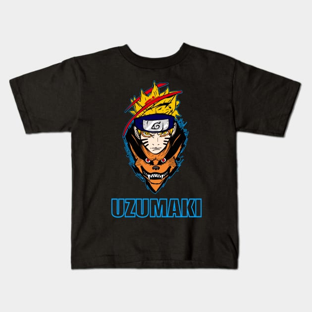 Uzumaki Anime Fanart Kids T-Shirt by Planet of Tees